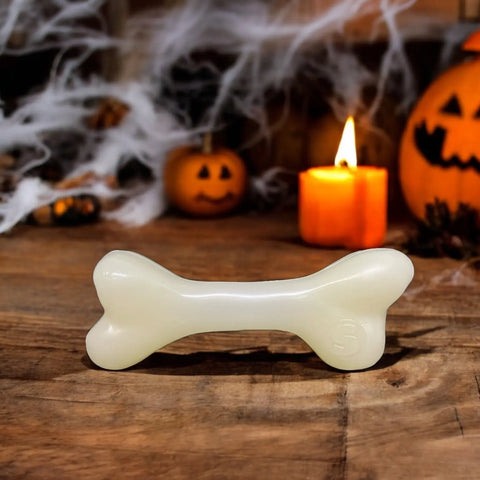 Glow in the Dark Large Dog Chew Bone Toy 6.5 Inch – Durable Floating Fetch Toy | Made in USA SodaPup  Rubber Dog Toys