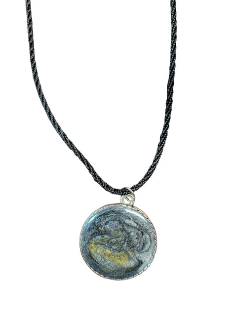 Go Gray Awareness Pendant Necklace – 18 Inch Black Twisted Cord | Brain Cancer Support | Made in USA Michelle Marie Boutique  Necklace