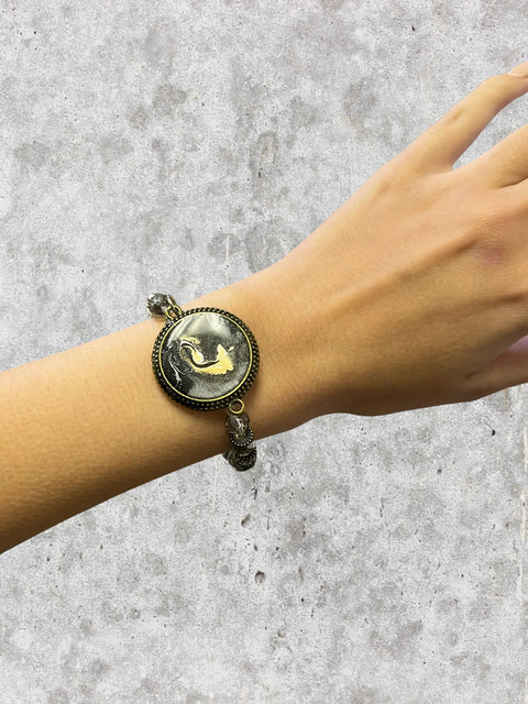 Go Gray Brain Cancer Awareness Bracelet – 25mm Crystal Pendant – Handmade Resin Alloy | Made in USA Michelle Marie Boutique  Bracelets