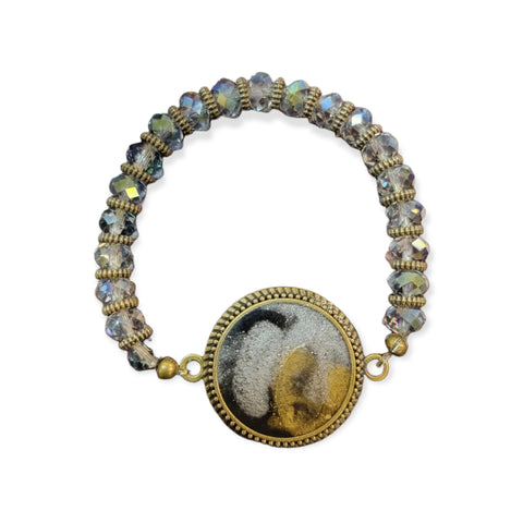 Go Gray Brain Cancer Awareness Bracelet – 25mm Crystal Pendant – Handmade Resin Alloy | Made in USA Michelle Marie Boutique  Bracelets