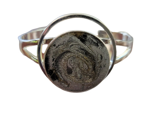 Go Gray Brain Cancer Awareness Circle Cuff Bracelet 30mm Sterling Silver Plated | Made in USA Michelle Marie Boutique  Bracelets