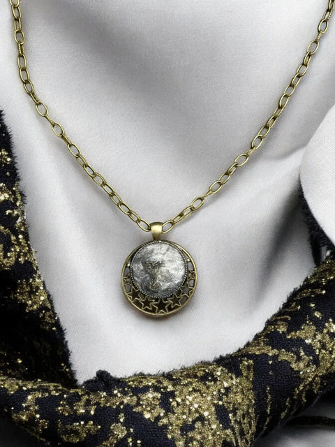 Go Gray Brain Cancer Awareness Circle Pendant Necklace Michelle Marie Boutique  Pendant Necklace