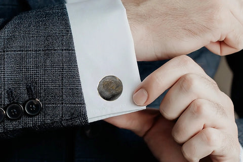 Go Gray Brain Cancer Awareness Stainless Steel Cufflinks – Non Tarnish Finish | Made in USA Handcrafted Elegance Michelle Marie Boutique  Cufflinks