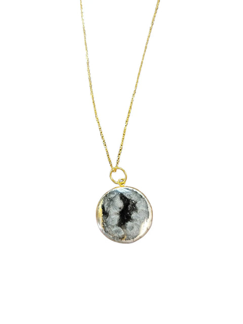 Go Gray Gold Brain Cancer Awareness Necklace – 16 Inch Gold Plated Chain | Handmade in USA Charity Jewelry Michelle Marie Boutique 