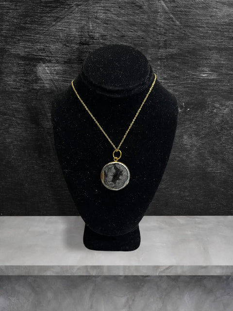Go Gray Gold Brain Cancer Awareness Necklace – 16 Inch Gold Plated Chain | Handmade in USA Charity Jewelry Michelle Marie Boutique 