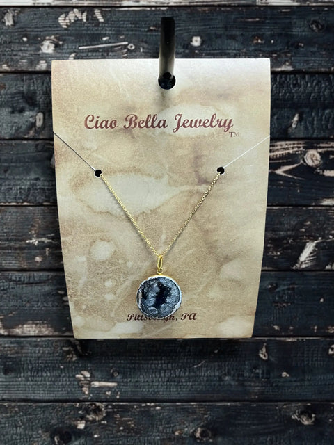 Go Gray Gold Brain Cancer Awareness Necklace – 16 Inch Gold Plated Chain | Handmade in USA Charity Jewelry Michelle Marie Boutique 