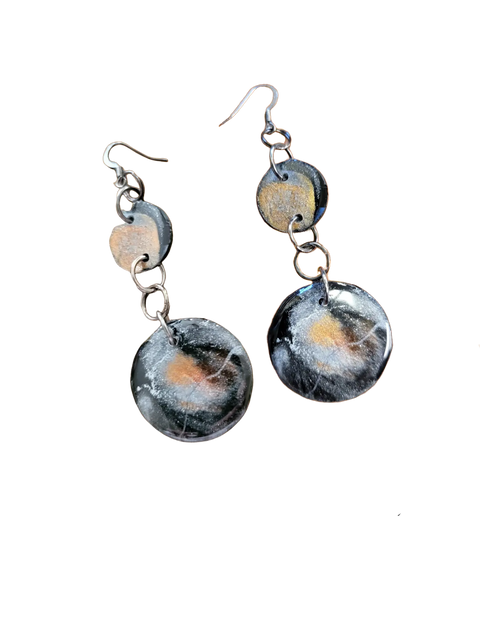 Go Gray Upcycled Vinyl Record Cancer Awareness Earrings Michelle Marie Boutique  Earrings