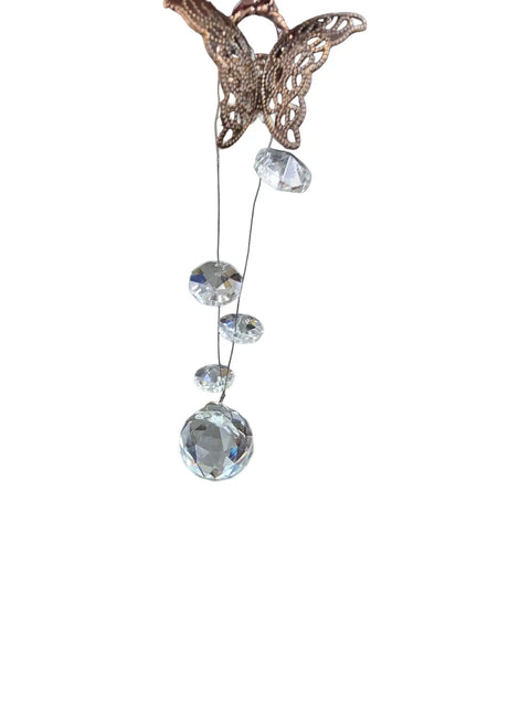 Gold Butterfly Car Charm Pendant with Crystal Accents – Elegant Auto Interior Accessory | Made in USA Michelle Marie Boutique 