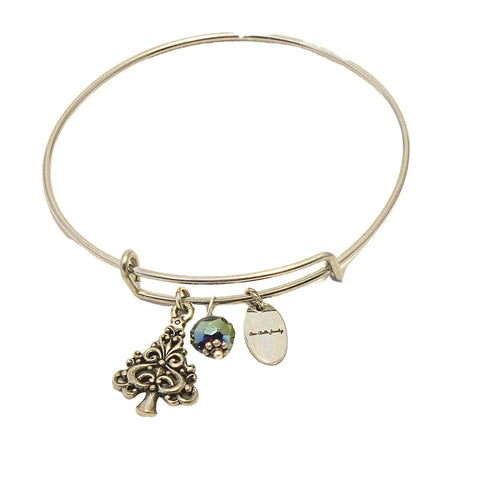 Gold Finish Holiday Charm Bangle Bracelet – Festive Crystal Accents | Made in USA Michelle Marie Boutique  Bracelet