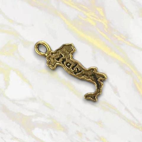 Gold Italy Map Pewter Pendant Charm – Travel Jewelry Accessory | Made in USA Michelle Marie Boutique  Charm and Pendants