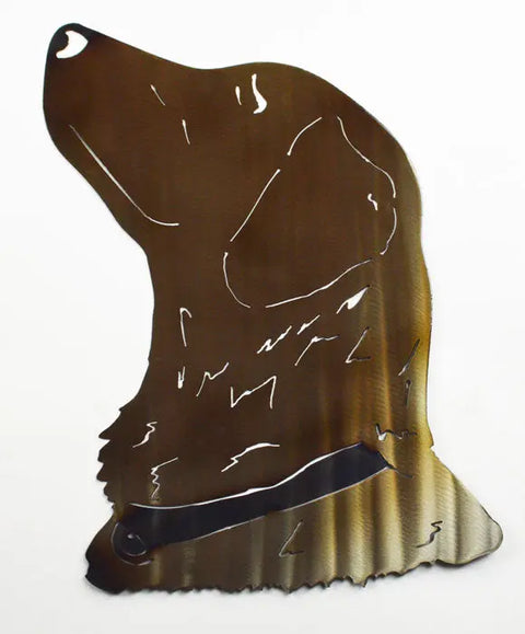 Gold Labrador Retriever Metal Wall Art – Handcrafted Rustic Dog Decor | Made in USA Knights Home Decor  item
