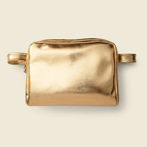 Gold Leather Fanny Pack 7.5 Inch – Reclaimed Eco-Friendly Bag | Handmade in USA CASUPO  Handbags