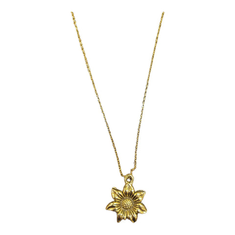 Gold Sunflower Pendant Necklace – Adjustable Plated Chain Gift Box | Made in USA Michelle Marie Boutique  Necklace
