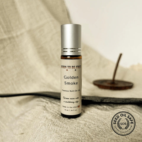 Golden Smoke Essence Roll-On Oil 10ml – Unisex Natural Fragrance with Frankincense and Patchouli | Made in USA Born to be Free  Essence Roll-On Oil