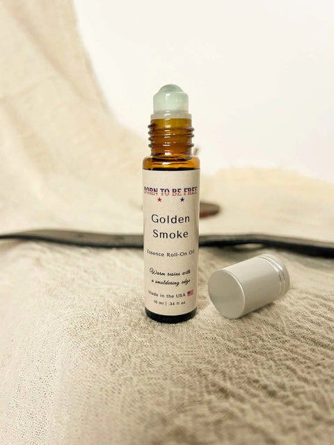 Golden Smoke Essence Roll-On Oil 10ml – Unisex Natural Fragrance with Frankincense and Patchouli | Made in USA Born to be Free  Essence Roll-On Oil