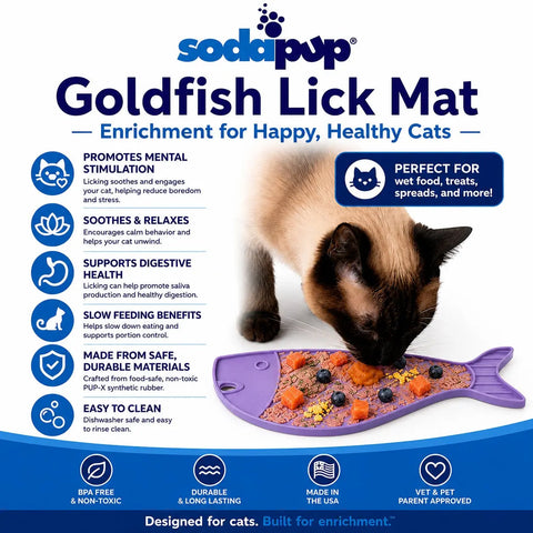 Goldfish Emat - Small Enrichment Lick Mat for Cats | SodaPup SodaPup  EMAT