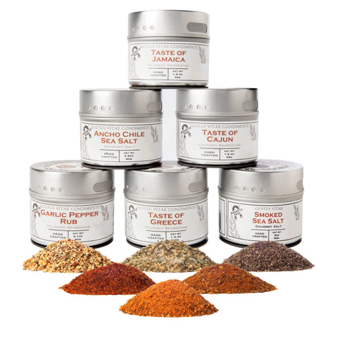 Gourmet BBQ Spice Set – 6 Handcrafted Seasoning Tins | Made in USA Gustus Vitae  Collections & Gift Sets