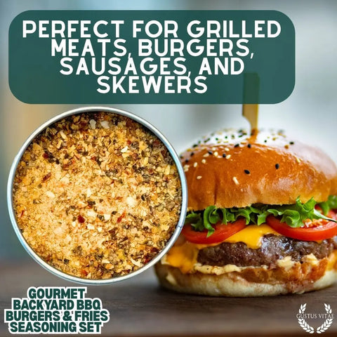 Gourmet Backyard Burger & Fries Seasoning Collection – Six-Pack Spice Set | Made in USA Gustus Vitae  Collections & Gift Sets