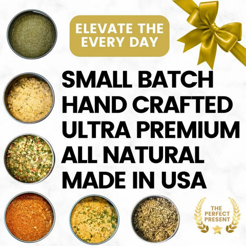 Gourmet Culinary Favorites  | Gift Packaged Seasoning Collection | Set of 6 | Go to Gift for All Occasions Gustus Vitae  Collections & Gift Sets