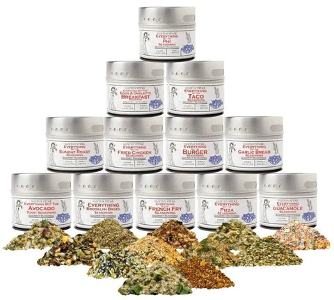 Gourmet Everything Seasonings Set – 12 Unique 4 Oz Tins | Handcrafted Flavor Collection | Made in USA Gustus Vitae  Collections & Gift Sets