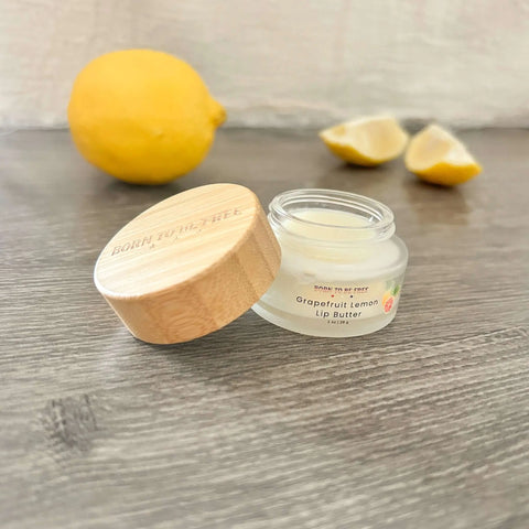 Grapefruit Lemon Lip Butter – Nourishing Citrus Lip Balm With Grass-Fed Beef Tallow | Made in USA Born to be Free  Lip Butter