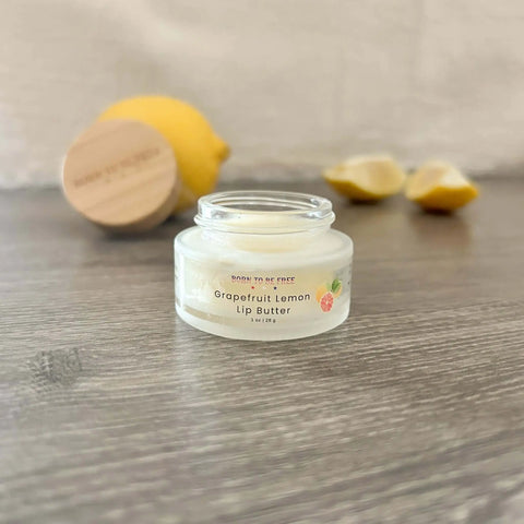 Grapefruit Lemon Lip Butter – Nourishing Citrus Lip Balm With Grass-Fed Beef Tallow | Made in USA Born to be Free  Lip Butter