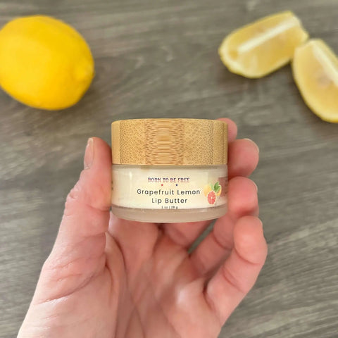 Grapefruit Lemon Lip Butter – Nourishing Citrus Lip Balm With Grass-Fed Beef Tallow | Made in USA Born to be Free  Lip Butter