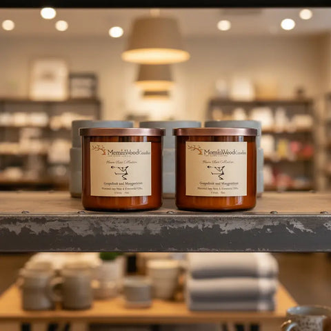 Grapefruit Mangosteen Soy Wax Candle 17oz – 3 Wick Tropical Scented Jar | Made in USA MorninWood Candles  3 Wick Candle