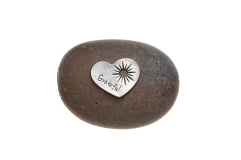 Grateful Heart Inspiration Stone – Handcrafted Garden Accent – Gratitude Reminder Rock | Made in USA Whitney Howard Designs  Rock Garden