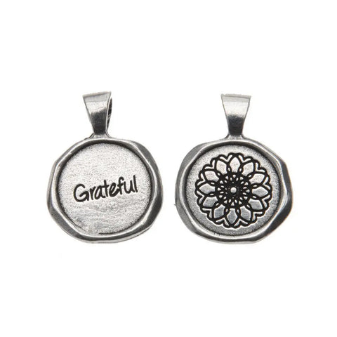 Grateful Wax Seal Pendant – Recycled Lead-Free Pewter Charm | Made in USA by Whitney Howard Designs Whitney Howard Designs  Wax Seals