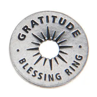 Gratitude Blessing Ring Charm – Handcrafted Pewter Token with Sunburst Design | Made in USA Compact Gift Accessory Whitney Howard Designs  Blessing Ring