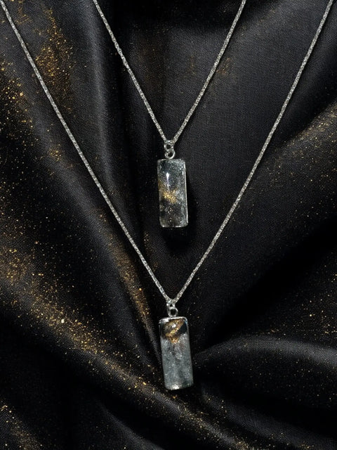 Gray Brain Cancer Awareness Rectangle Pendant Necklace – Adjustable Silver Chain Jewelry | Made in USA Michelle Marie Boutique  Pendant Necklace