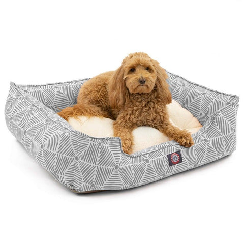 Charlie Plush Pet Lounge Bed 24 Inch – Contemporary Design | Made in USA Majestic Pet 
