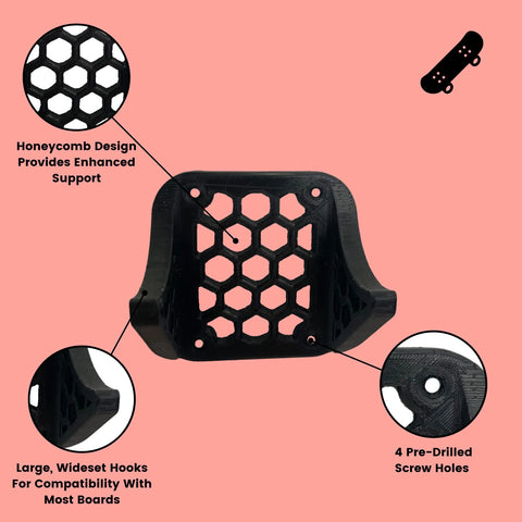 Gray Skateboard Wall Mount Hanger – Durable Board Holder | Made in USA Chatelet Manufacturing 