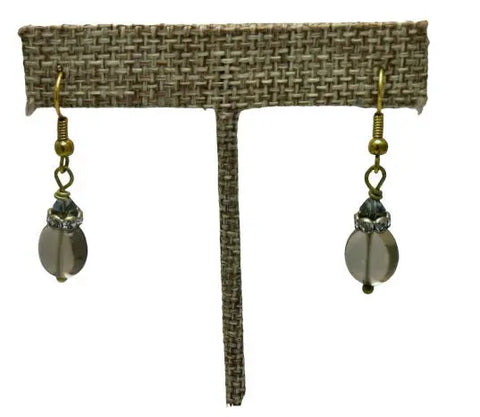 Gray Smoky Quartz Gemstone Drop Earrings Michelle Marie Boutique  Earrings