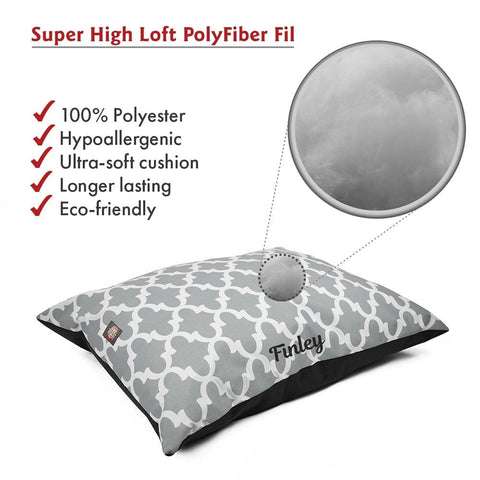Trellis Pattern Personalized Dog Bed – Plush Super Value Cushion | Made in USA Majestic Pet 