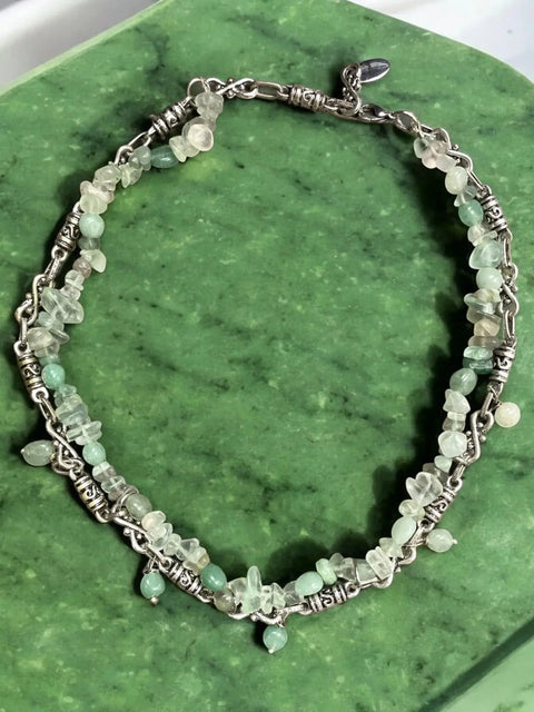 Green Aventurine Gemstone Necklace – Handmade Alloy Filigree Chain | Made in USA Luxury Jewelry Gift Michelle Marie Boutique  Necklaces
