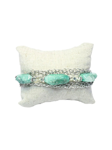 Green Druzy Multi-Strand Copper Chain Bracelet 6.75-8 Inch Adjustable | Handmade Jewelry Made in USA Michelle Marie Boutique  Bracelet