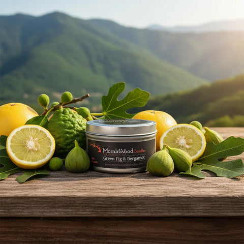 Green Fig and Bergamot Soy Tin Candle – 7oz Hand-Poured Home Fragrance | Made in USA MorninWood Candles  Candles