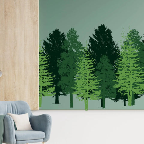 Green Forest Trees Wall Decal – Large Kids Room Decor | Made in USA Chatelet Manufacturing 