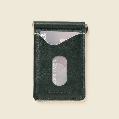 Green Full Grain Leather Money Clip Wallet 4x3 Inch – Handmade in USA CASUPO  Money Clip Wallet