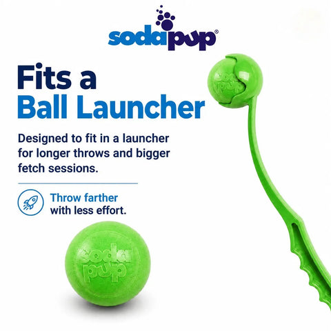Green Glitter Dog Fetch Balls 2-Pack – 2.5 Inch Soft PUP-X Rubber Treat Dispensing Toy | Made in USA SodaPup  Rubber Dog Toys