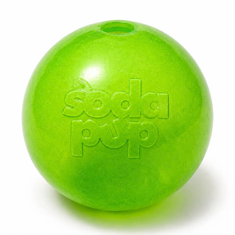 Green Glitter Dog Fetch Balls 2-Pack – 2.5 Inch Soft PUP-X Rubber Treat Dispensing Toy | Made in USA SodaPup  Rubber Dog Toys