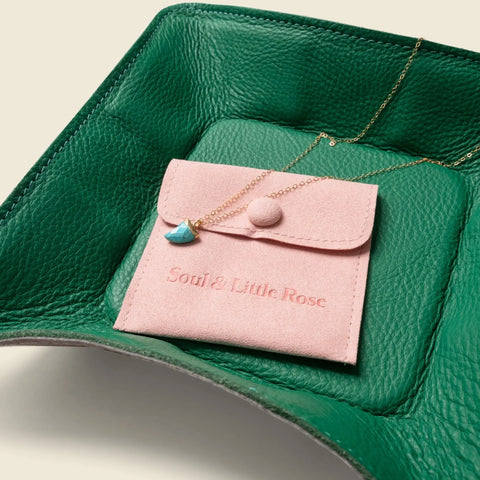 Green Leather Travel Valet Tray 8 Inch – Personalized | Handmade in USA CASUPO  Small Leather Goods