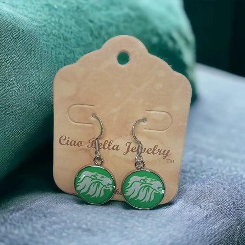 Green Pawprint Resin Dangle Earrings – Hypoallergenic Stainless Steel Gold Finish | Made in USA Jewelry Michelle Marie Boutique  Earrings