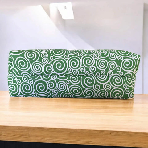 Green White Swirl Pattern Makeup Bag – Small, Medium, Large Cotton Cosmetic Pouch | Made in USA Frances Farm & Craft  Cosmetic bags