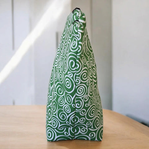 Green With White Swirls - Makeup Bag/ Cosmetic Pouch (Different Sizes) Frances Farm & Craft  Cosmetic bags