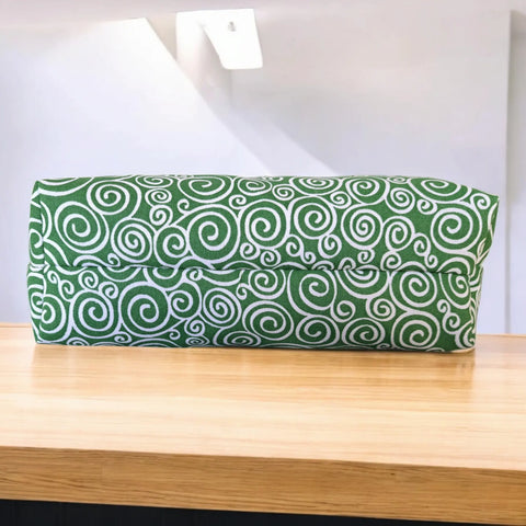 Green With White Swirls - Makeup Bag/ Cosmetic Pouch (Different Sizes) Frances Farm & Craft  Cosmetic bags
