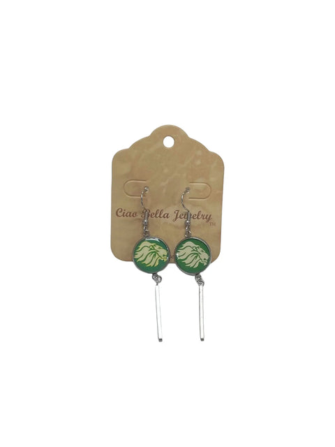 Green and White Lion Head Resin Earrings – Lightweight Sterling Silver Dangle | Handmade in USA Michelle Marie Boutique  Earrings