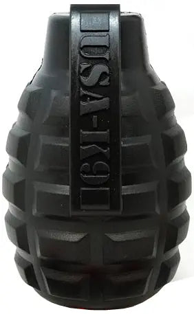 Grenade Shaped EDispenser Durable Dog Chew Toy & Treat Dispenser - Army Green SodaPup  Rubber Dog Toys